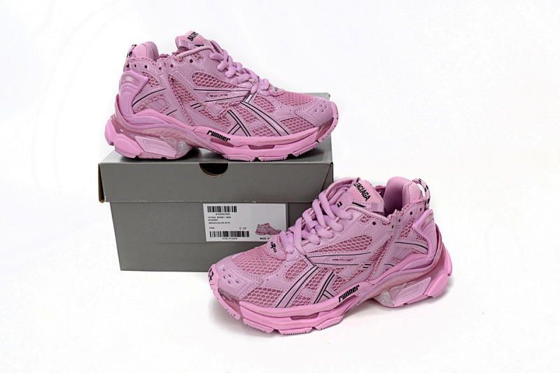 【EA5LJ】粉色-12 巴黎世家7代减震运动跑步鞋 677402 W3RB1 5000 Balenciaga Runner Pink
