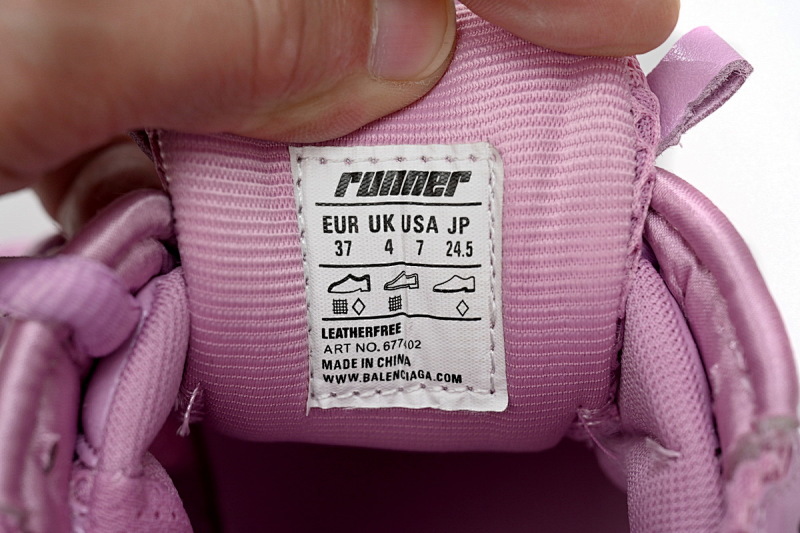 【EA5LJ】粉色-12 巴黎世家7代减震运动跑步鞋 677402 W3RB1 5000 Balenciaga Runner Pink