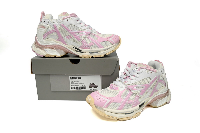 【EA5LJ】白粉-5 巴黎世家7代减震运动跑步鞋Balenciaga Runner White Pink