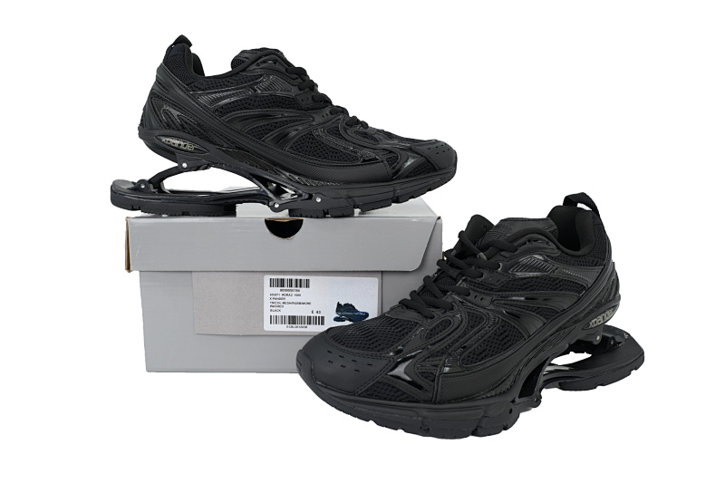 【EA0LL】全黑-2 巴黎世家6代复古弹簧鞋Balenciaga X-Pander Black
