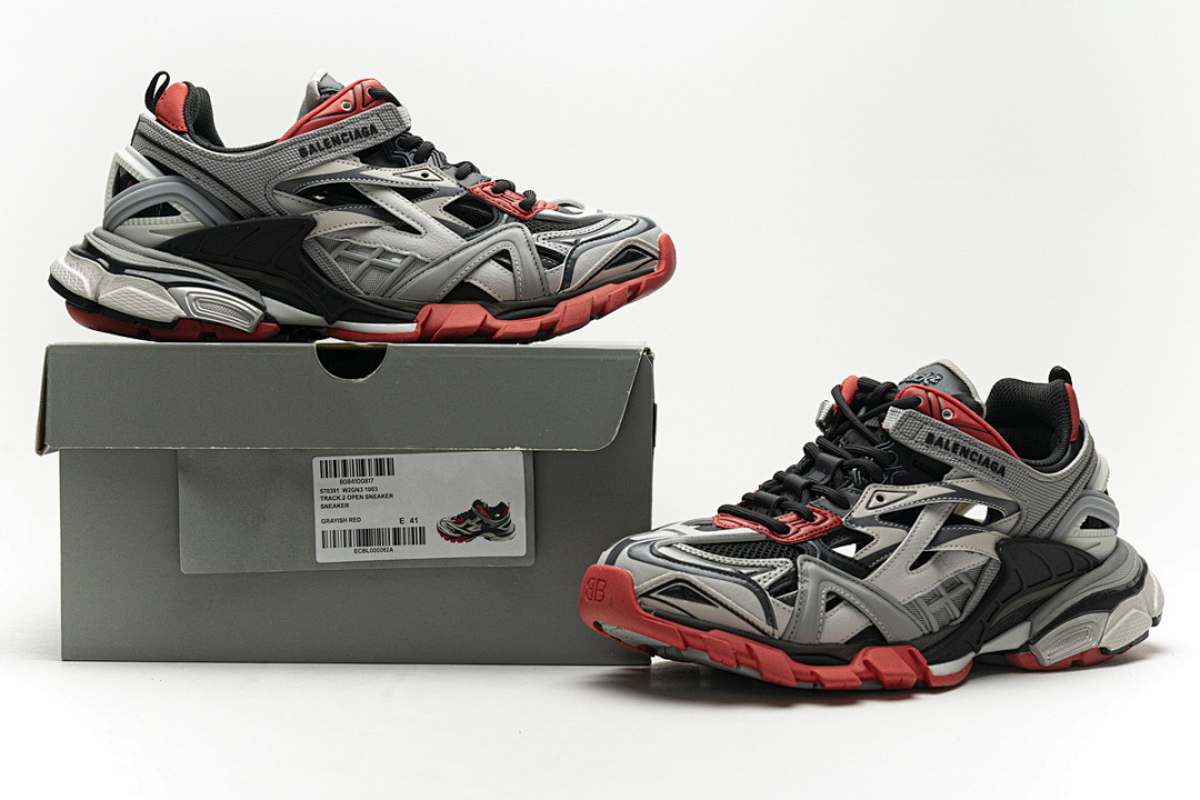 【EA0LL】灰红 巴黎4代时尚跑鞋 570391 W2GN3 1003 Balenciaga Track 2 Sneaker Grey Red
