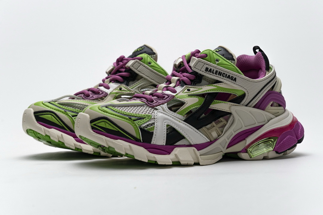 【EA0LL】水果绿 巴黎4代时尚跑鞋 568615 W2GN3 9199 Balenciaga Track 2 Sneaker White Green Pink