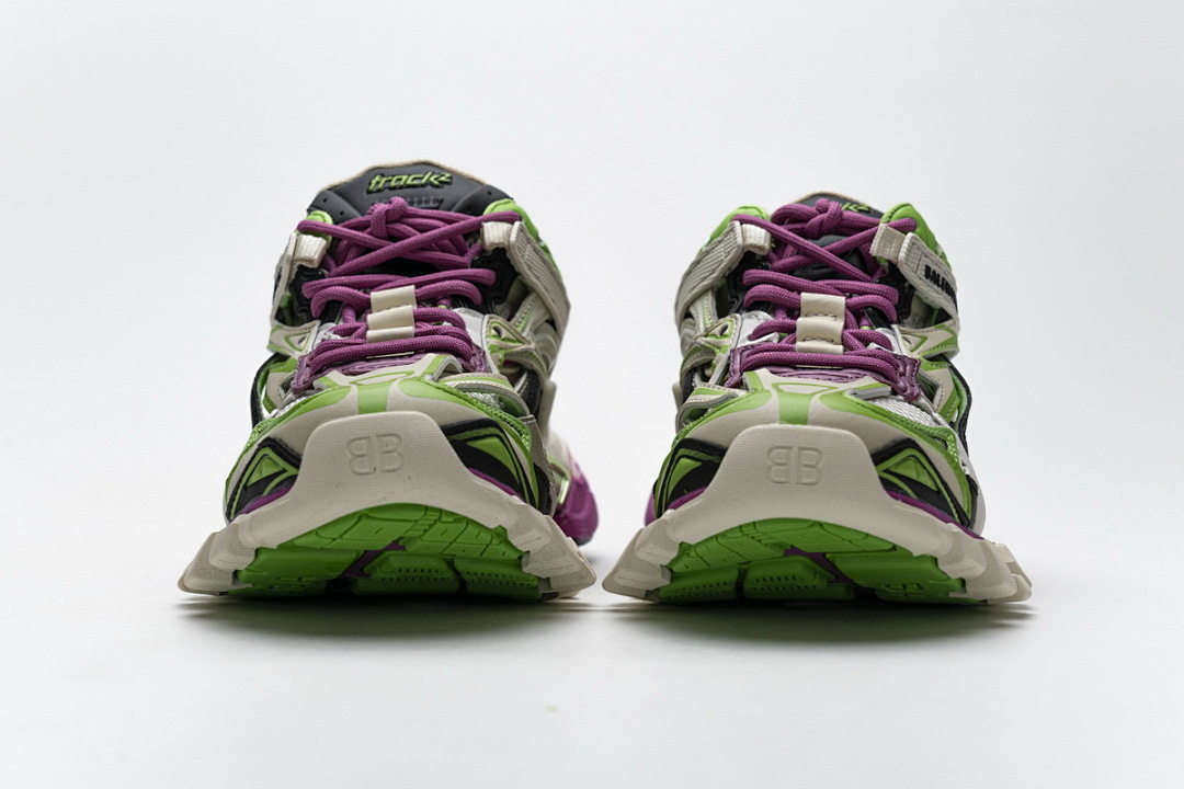 【EA0LL】水果绿 巴黎4代时尚跑鞋 568615 W2GN3 9199 Balenciaga Track 2 Sneaker White Green Pink