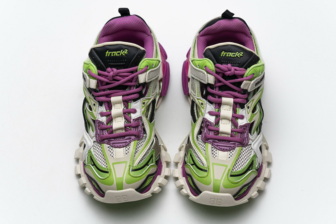 【EA0LL】水果绿 巴黎4代时尚跑鞋 568615 W2GN3 9199 Balenciaga Track 2 Sneaker White Green Pink