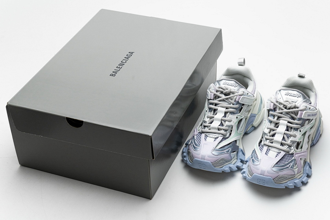 【EA0LL】冰粉兰 巴黎4代时尚跑鞋 568615 W2GN3 9045 Balenciaga Track 2 Sneaker White Light Blue