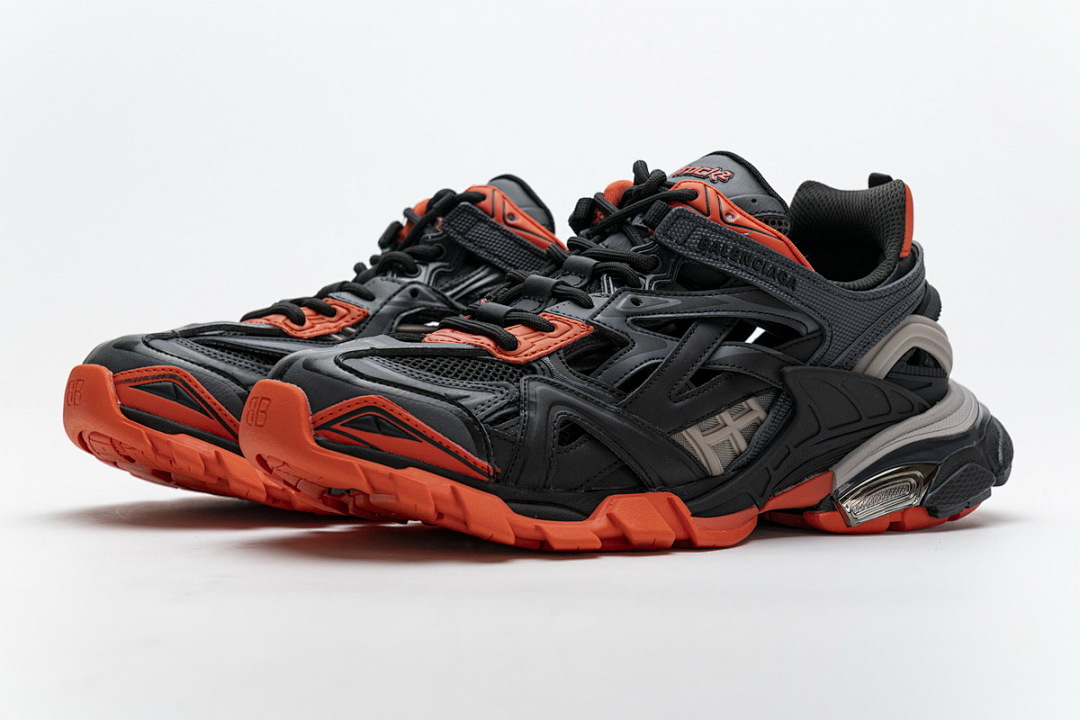 【EA0LL】深灰桔红 巴黎4代时尚跑鞋 570391 W2GN1 2002 Balenciaga Track 2 Sneaker Dark Grey Orange