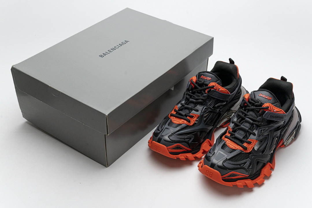 【EA0LL】深灰桔红 巴黎4代时尚跑鞋 570391 W2GN1 2002 Balenciaga Track 2 Sneaker Dark Grey Orange