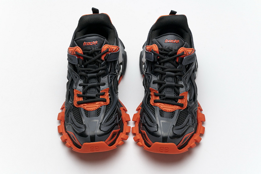 【EA0LL】深灰桔红 巴黎4代时尚跑鞋 570391 W2GN1 2002 Balenciaga Track 2 Sneaker Dark Grey Orange