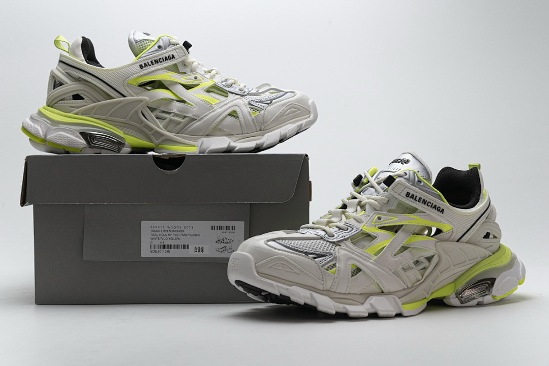 【EA0LL】白银绿 巴黎4代时尚跑鞋 568515 W2ON3 9073 Balenciaga Track 2 Sneaker White Fluo Yellow