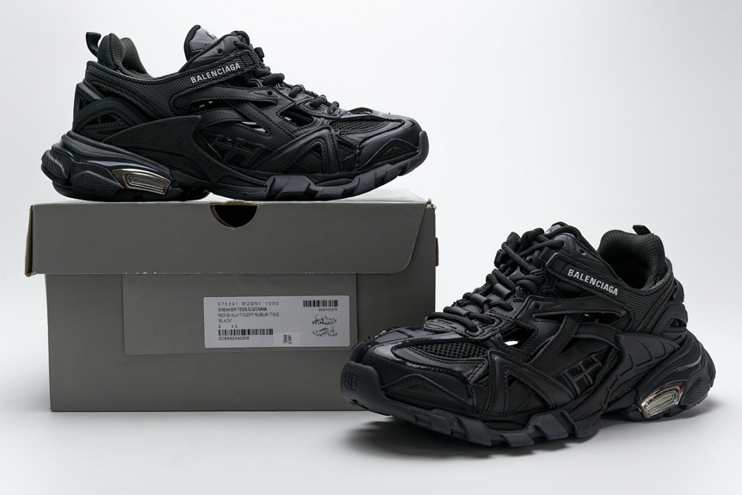 【EA0LL】黑色 巴黎4代时尚跑鞋 570391 W2GN1 1000 Balenciaga Track 2 Sneaker Black