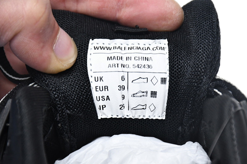 【DA0LJ】全黑 巴黎3代时尚复古低帮跑鞋 542436 W1GB1 1000 Balenciaga Tess S. Black