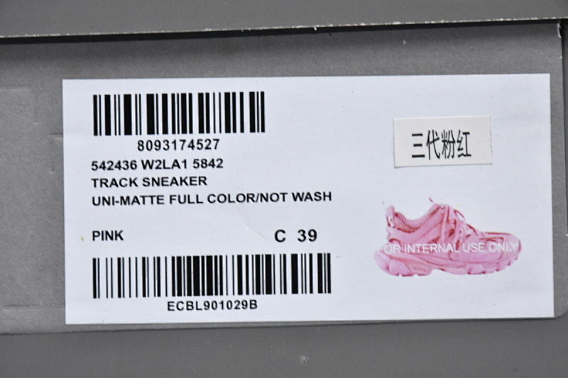 【DA0LJ】粉色 巴黎3代时尚复古低帮跑鞋 542436 W2LA1 5842 Balenciaga Tess S. Pink