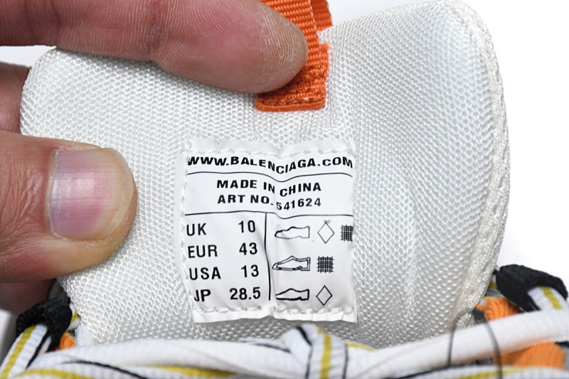 【DA0LJ】白桔黑 巴黎3代时尚复古低帮跑鞋 542436 W1GB1 9059 Balenciaga Tess S. White Orange Black
