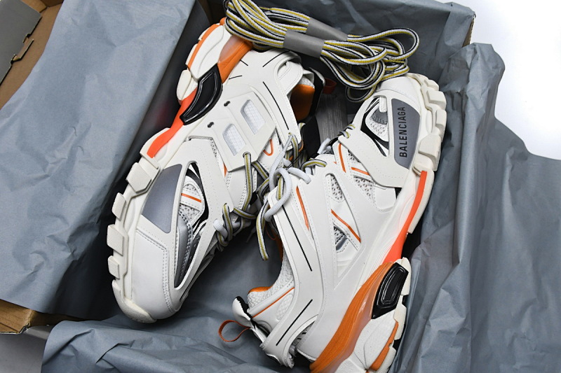【DA0LJ】白桔黑 巴黎3代时尚复古低帮跑鞋 542436 W1GB1 9059 Balenciaga Tess S. White Orange Black