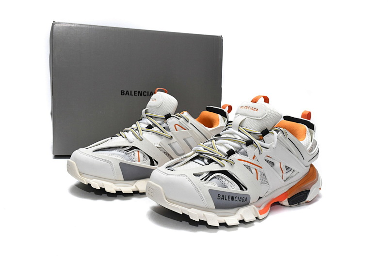 【DA0LJ】白桔黑 巴黎3代时尚复古低帮跑鞋 542436 W1GB1 9059 Balenciaga Tess S. White Orange Black