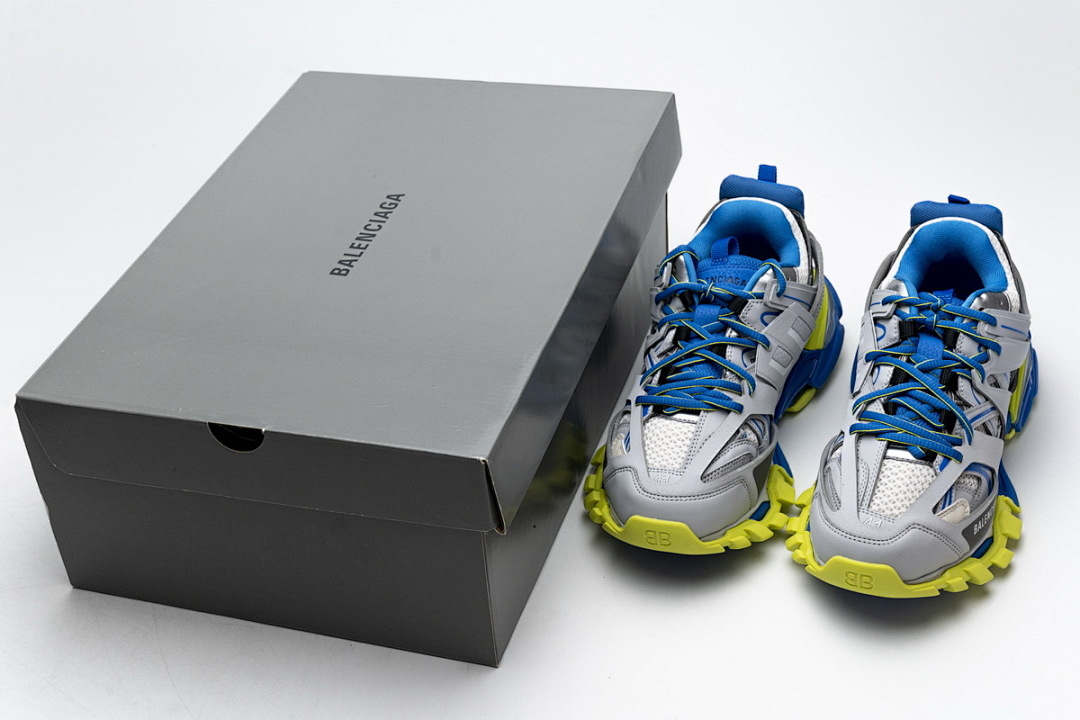 【DA0LJ】灰蓝黄无灯 巴黎3代时尚复古低帮跑鞋 542023 W1GB9 6509 Balenciaga Tess S.Grey Blue Yellow