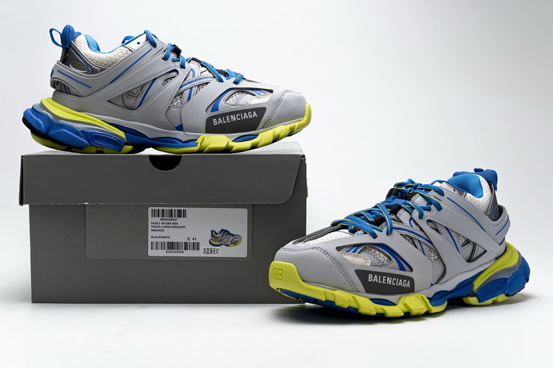 【DA0LJ】灰蓝黄无灯 巴黎3代时尚复古低帮跑鞋 542023 W1GB9 6509 Balenciaga Tess S.Grey Blue Yellow