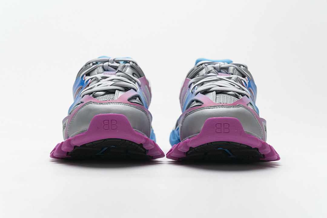 【DA0LJ】七彩无灯 巴黎3代时尚复古低帮跑鞋 542436 W1GC1 4051 Balenciaga Tess S.Blue Pink Silver