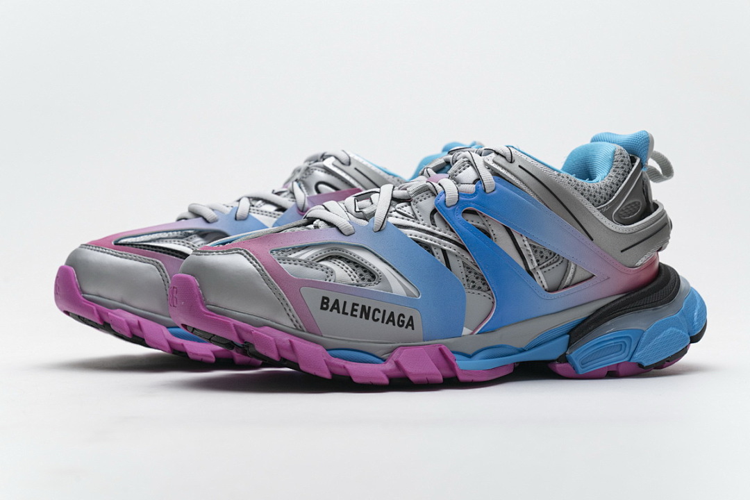【DA0LJ】七彩无灯 巴黎3代时尚复古低帮跑鞋 542436 W1GC1 4051 Balenciaga Tess S.Blue Pink Silver