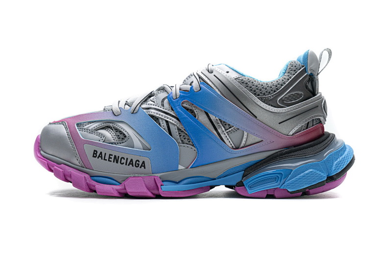 【DA0LJ】七彩无灯 巴黎3代时尚复古低帮跑鞋 542436 W1GC1 4051 Balenciaga Tess S.Blue Pink Silver