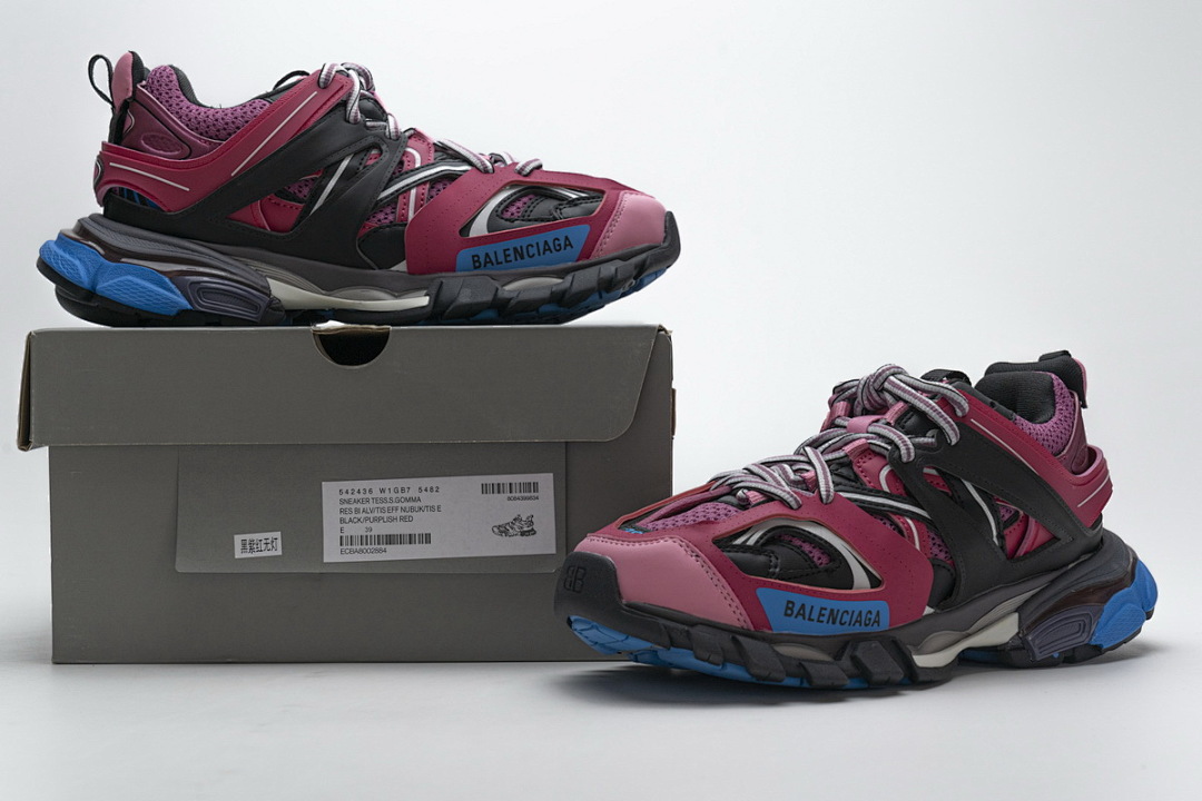 【DA0LJ】黑紫红无灯 巴黎3代时尚复古低帮跑鞋 542436 W1GB7 5482 Balenciaga Tess S.Black Purplish Red