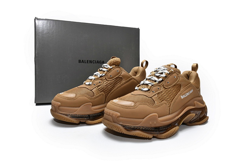 【DA0LJ】棕色气垫 巴黎世家水晶透明底气垫鞋 541624 W2GA1 2706 Balenciaga Triple S Brown