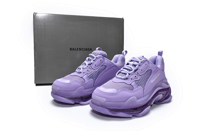 【DA0LJ】紫色气垫 巴黎世家水晶透明底气垫鞋 544351 W2GA1 5890 Balenciaga Triple S Purple