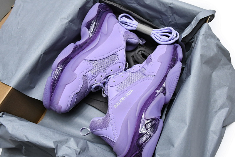 【DA0LJ】紫色气垫 巴黎世家水晶透明底气垫鞋 544351 W2GA1 5890 Balenciaga Triple S Purple