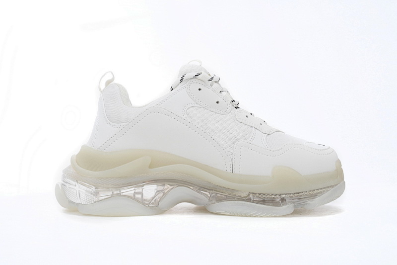 【DA0LJ】折边白-37 巴黎世家水晶透明底气垫鞋 541624 W1GN5 6312 Balenciaga Triple S White