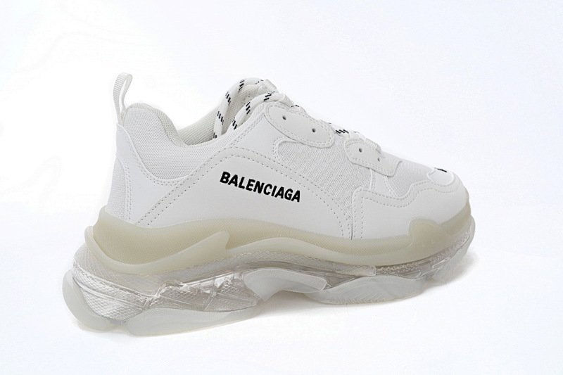 【DA0LJ】折边白-37 巴黎世家水晶透明底气垫鞋 541624 W1GN5 6312 Balenciaga Triple S White
