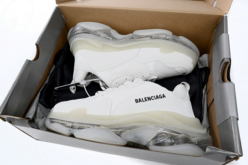 【DA0LJ】折边白-37 巴黎世家水晶透明底气垫鞋 541624 W1GN5 6312 Balenciaga Triple S White