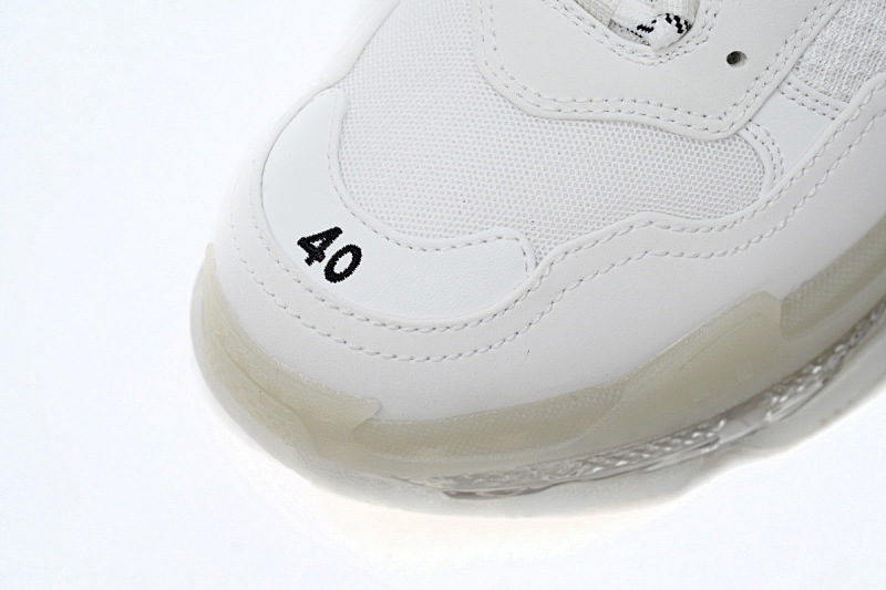 【DA0LJ】折边白-37 巴黎世家水晶透明底气垫鞋 541624 W1GN5 6312 Balenciaga Triple S White