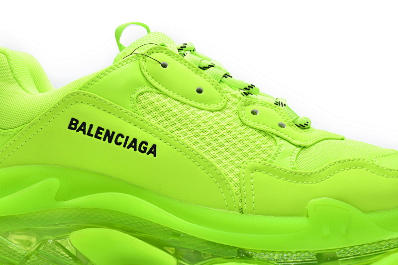 【DA0LJ】荧光黄气垫 巴黎世家水晶透明底气垫鞋 544351 WZFF1 7320 Balenciaga Triple S Fluorescein