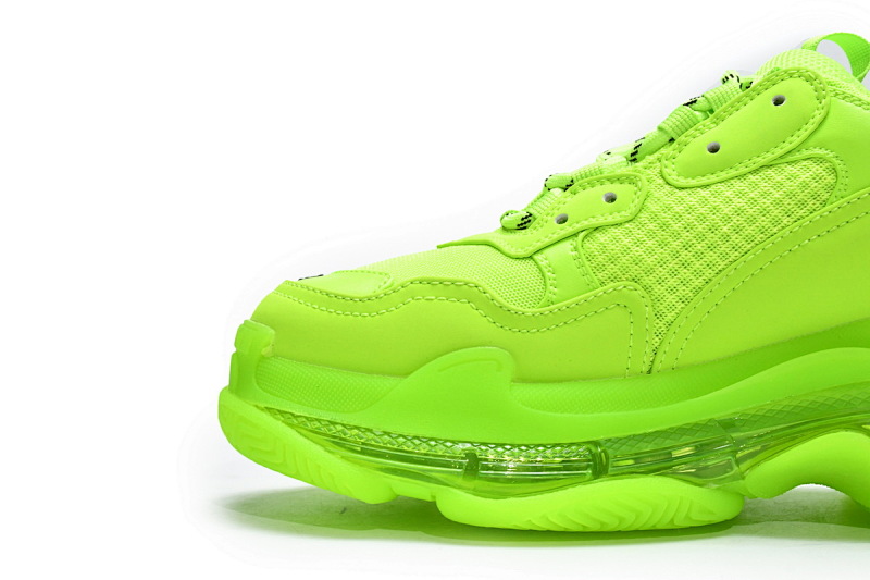 【DA0LJ】荧光黄气垫 巴黎世家水晶透明底气垫鞋 544351 WZFF1 7320 Balenciaga Triple S Fluorescein