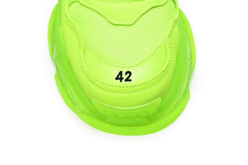 【DA0LJ】荧光黄气垫 巴黎世家水晶透明底气垫鞋 544351 WZFF1 7320 Balenciaga Triple S Fluorescein