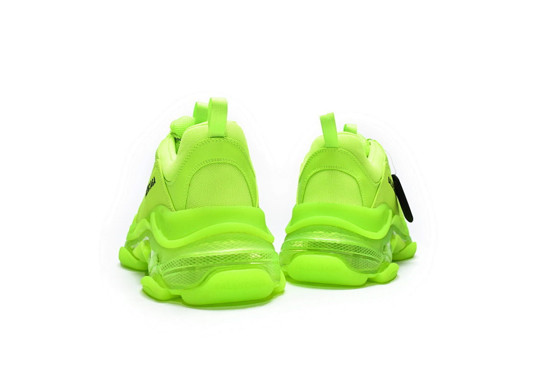 【DA0LJ】荧光黄气垫 巴黎世家水晶透明底气垫鞋 544351 WZFF1 7320 Balenciaga Triple S Fluorescein