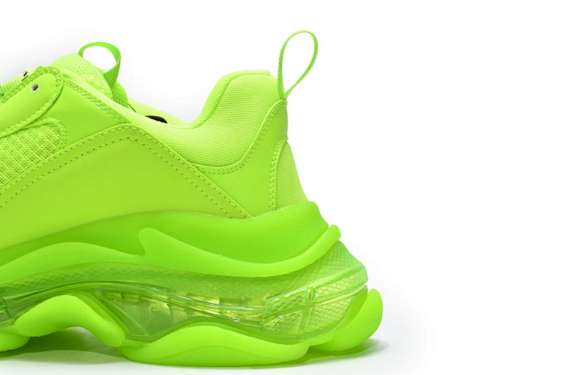 【DA0LJ】荧光黄气垫 巴黎世家水晶透明底气垫鞋 544351 WZFF1 7320 Balenciaga Triple S Fluorescein
