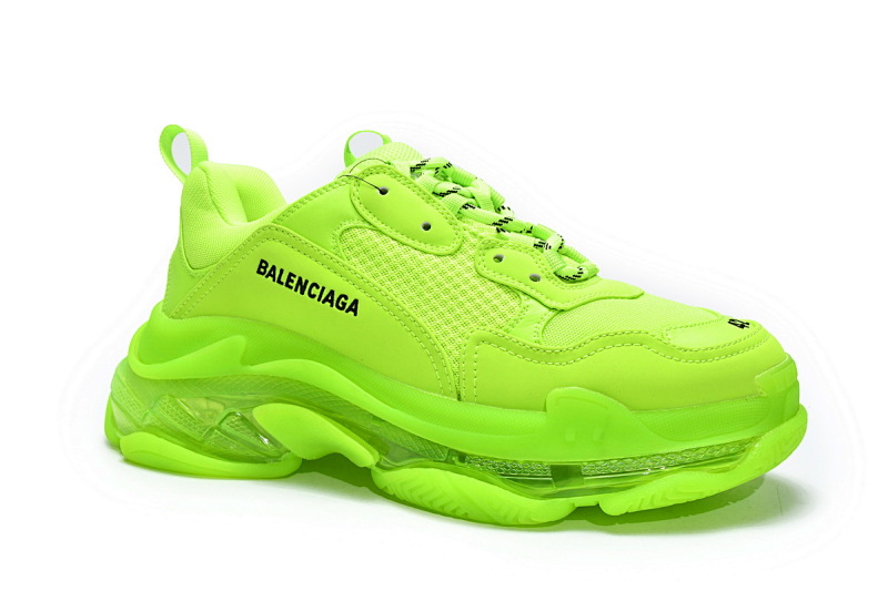 【DA0LJ】荧光黄气垫 巴黎世家水晶透明底气垫鞋 544351 WZFF1 7320 Balenciaga Triple S Fluorescein