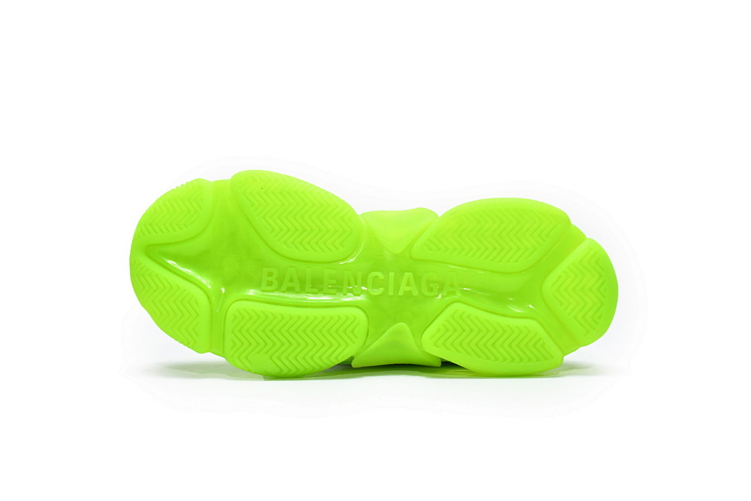 【DA0LJ】荧光黄气垫 巴黎世家水晶透明底气垫鞋 544351 WZFF1 7320 Balenciaga Triple S Fluorescein