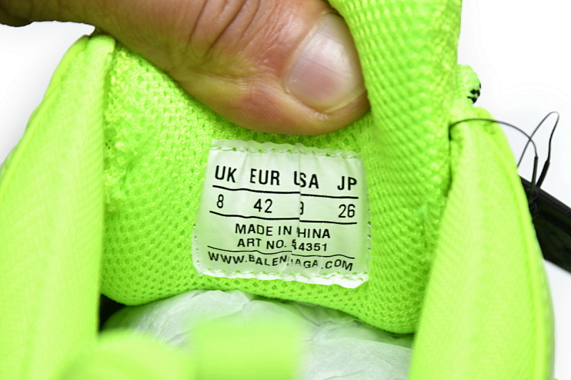【DA0LJ】荧光黄气垫 巴黎世家水晶透明底气垫鞋 544351 WZFF1 7320 Balenciaga Triple S Fluorescein