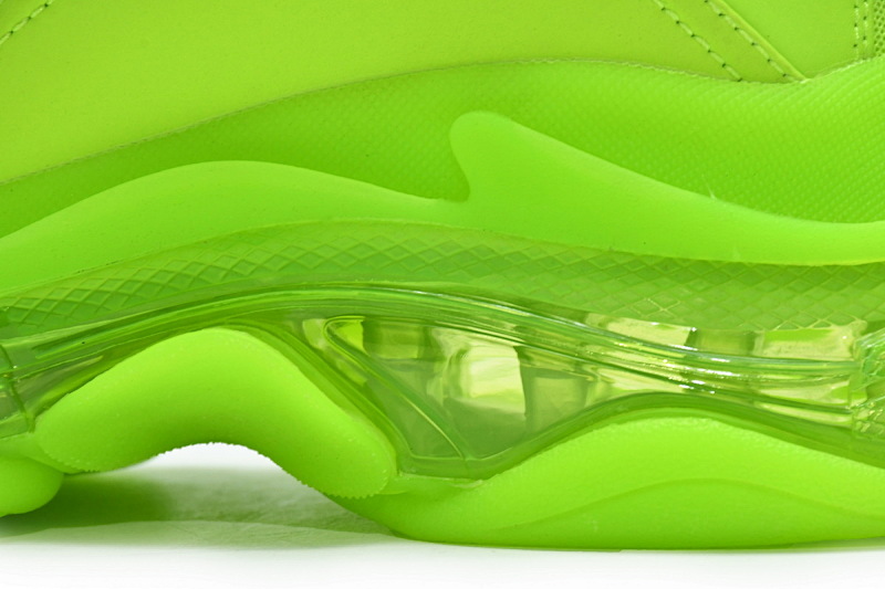 【DA0LJ】荧光黄气垫 巴黎世家水晶透明底气垫鞋 544351 WZFF1 7320 Balenciaga Triple S Fluorescein