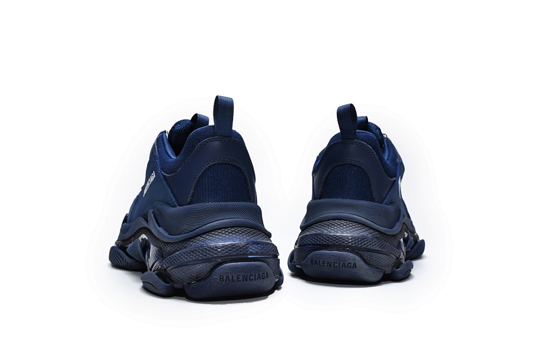 【DA0LJ】深蓝气垫 巴黎世家水晶透明底气垫鞋 541624 W091 4107 Balenciaga Triple S Dark Blue