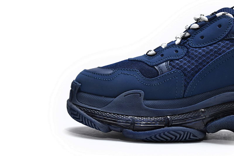 【DA0LJ】深蓝气垫 巴黎世家水晶透明底气垫鞋 541624 W091 4107 Balenciaga Triple S Dark Blue