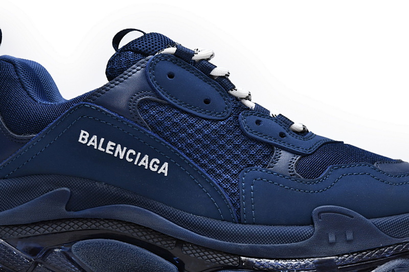 【DA0LJ】深蓝气垫 巴黎世家水晶透明底气垫鞋 541624 W091 4107 Balenciaga Triple S Dark Blue