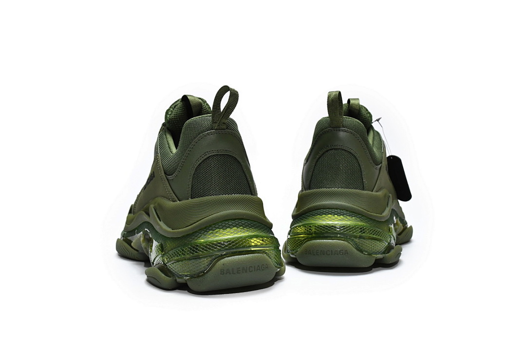 【DA0LJ】军绿气垫 巴黎世家水晶透明底气垫鞋 541624 W2GA1 2325 Balenciaga Triple S Pitch Green