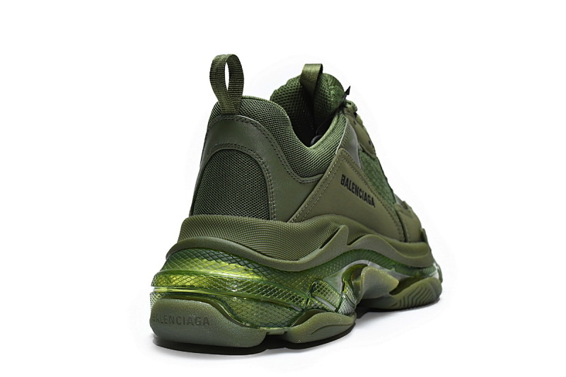 【DA0LJ】军绿气垫 巴黎世家水晶透明底气垫鞋 541624 W2GA1 2325 Balenciaga Triple S Pitch Green