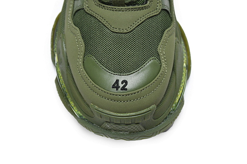 【DA0LJ】军绿气垫 巴黎世家水晶透明底气垫鞋 541624 W2GA1 2325 Balenciaga Triple S Pitch Green