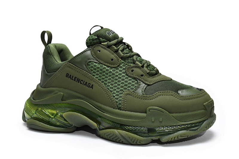 【DA0LJ】军绿气垫 巴黎世家水晶透明底气垫鞋 541624 W2GA1 2325 Balenciaga Triple S Pitch Green