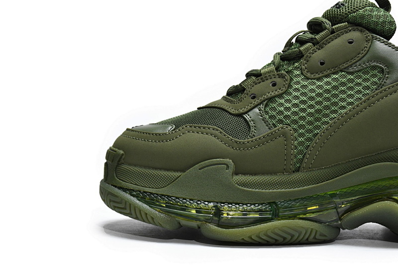 【DA0LJ】军绿气垫 巴黎世家水晶透明底气垫鞋 541624 W2GA1 2325 Balenciaga Triple S Pitch Green