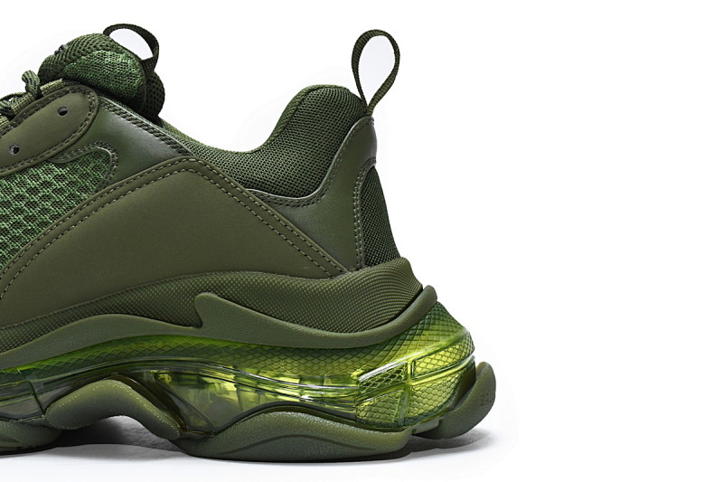 【DA0LJ】军绿气垫 巴黎世家水晶透明底气垫鞋 541624 W2GA1 2325 Balenciaga Triple S Pitch Green